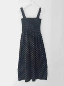 Robe femme été à pois femmes robes élégant col carré sans manches en mousseline de soie longue robe Super remise vestidos para mujer