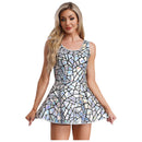 Robe miroir scintillante pour femmes, tenue de club, sans manches, ligne a, courte, boîte de nuit, Sexy, moulante, robe de soirée de carnaval