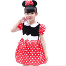 Robe Minnie mignonne avec bandeau pour bébés filles, jeu de rôle à pois, robe de princesse décontractée au-dessus du genou