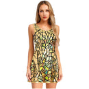 Robe miroir scintillante pour femmes, tenue de club, sans manches, ligne a, courte, boîte de nuit, Sexy, moulante, robe de soirée de carnaval