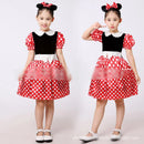 Robe Minnie mignonne avec bandeau pour bébés filles, jeu de rôle à pois, robe de princesse décontractée au-dessus du genou