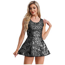 Robe miroir scintillante pour femmes, tenue de club, sans manches, ligne a, courte, boîte de nuit, Sexy, moulante, robe de soirée de carnaval