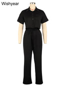 Tenues de sport décontractées en lin pour femmes, chemise à manches courtes et pantalon à jambes larges, ensemble 2 pièces, Streetwear, mode de bureau, survêtement, automne